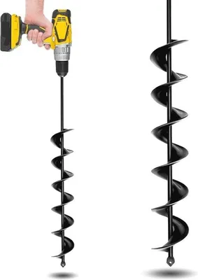 Productafbeelding van Tuinboor voor het planten van paalgaten - 7,6 x 61 cm, verbeterd spiraaldesign en compatibel met zeskantige boormachine