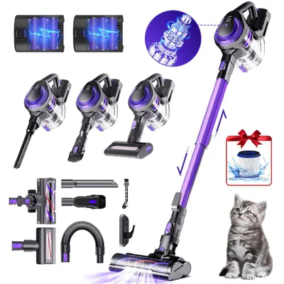 Image de 60000PA Aspirateur sans fil, Aspirateur sans fil, 12 in1 Aspirateur sans fil Moteur sans balais jusqu'à 50min,pour poils d'animaux,550W
