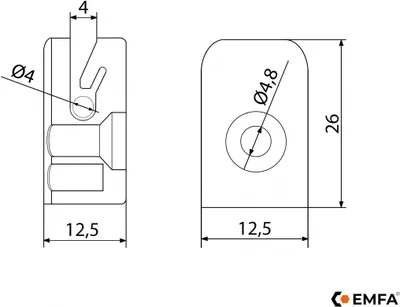 Produktbild von Spanndrahthalter mit Hakennagel Anthrazit 5 Stück