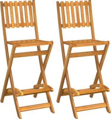 Two wooden bar stools are shown against a white background.