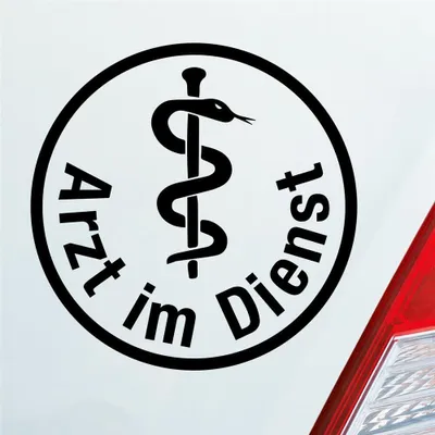 Produktbild von Auto Aufkleber Arzt im Dienst Medizin Rettungsgasse KFZ 10x10 cm Schwarz Matt Sticker Heckscheibenaufkleber