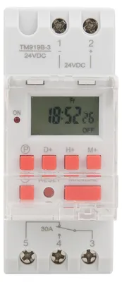 Obrázek produktu pro DC 24 V 30 A Týdenní 12/24 hodinový časový spínač LCD ovládání zapnutí/vypnutí Programovatelné časové relé