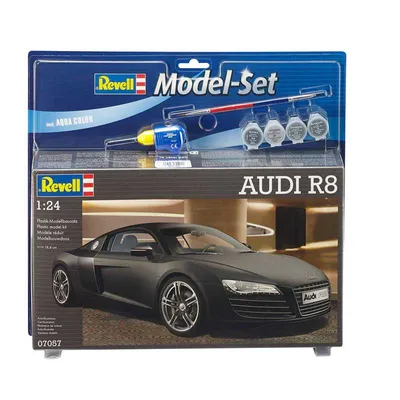 Zdjęcie produktu dla Revell Model Set Audi R8, Model super pojazdu, Zestaw montażowy, 1:24, Audi R8, Ambitny, 106 szt.