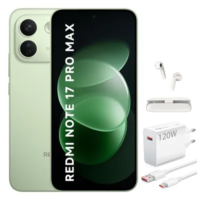 Produktbild von XAIOMI REDMI Note 17 Pro Max 5G 8GB 512GB Smartphone Grün 9210mAh mit 120W Ladegerät und Bluetooth-Kopfhörer
