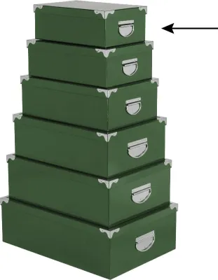 Produktbild von 5Five Aufbewahrungsbox/Box - grun - 28 x 19,5 x 11 cm - Pappe