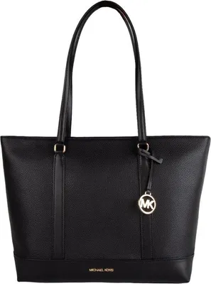 Produktbild von Michael Kors Shopper Leder schwarz, 6 Fächer, abnehmbarer Schulterriemen, goldfarbene Beschläge