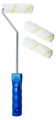Produktbild von 3x Malerwalze Farbrolle 10 cm Gelbfaden + 3x Bügel 41 cm