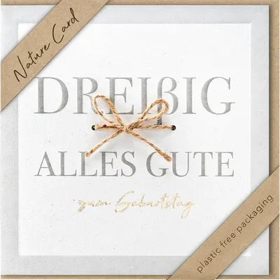 Produktbild von bsb 694026-2 Geburtstagskarte Zahl 30 - Natur Card, inkl. Umschlag