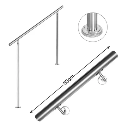 Produktbild von Wolketon Edelstahl-Handlauf Gelaender fuer Balkon Bruestung Treppen mit/ohne Querstreben (80cm, ohne Querstreben)