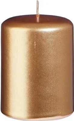 Produktbild von Stumpenkerzen Metallic Gold 8 x Ø 6 cm, 12 Stück