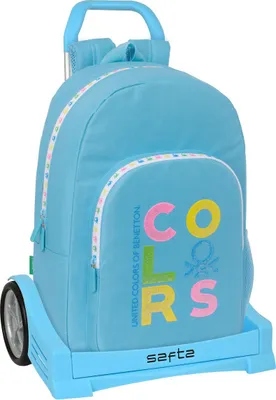 Immagine prodotto di Zaino scolastico con ruote Benetton Spring Azzurro cielo 30 x 46 x 14 cm