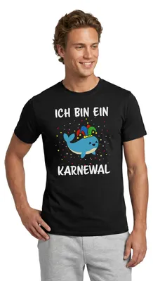 Produktbild von Spreadshirt Ich Bin Ein Karnewal Wortspiel Karneval Männer T-Shirt, S, Schwarz