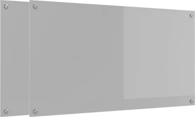 Produktbild von Küchenrückwand 2 pcs Hellgrau 110 x 60 cm Gehärtetes Glas