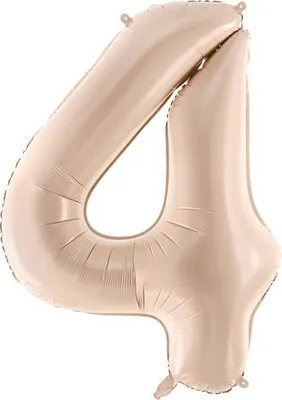 Produktbild von Folienballon Zahl „4“, 72cm, dunkelbeige