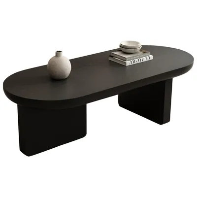 Produktbild von Moderner minimalistischer Couchtisch,Wohnzimmertisch mit Sprühfarbe besprühen,Ovaler Tisch,Sofatisch, Beistelltisch,Kaffeetisch,Freizeittisch aus MDF