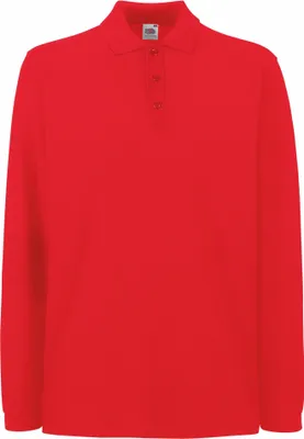 Produktbild von Piqué Polo langarm | Fruit of the Loom (FOL63310), Farbe:red, Größe:XL