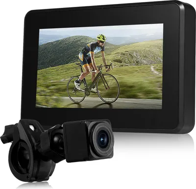 Obrázok produktu pre Zrkadlo na riadidlách, 1080p nabíjateľná záznamová kamera na bicykel s nočným videním 4,3 '' monitora 110 ° široký uhol Nastaviteľný držiak, kompatibilný horský bicykel, cesta