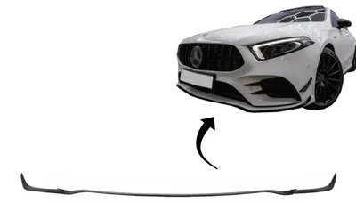 Productafbeelding van Voorbumperlip verlenger voor Mercedes A-klasse W177 V177, bouwjaar 04.18-2022, kleur zwart.