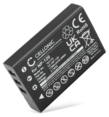 Image de CELLONIC 1x Batterie pour Appareil photo Compatible avec Ordro HDV-D320, HDV-D325, HDV-D395, NP-120 - (1700mAh, 3.7V)