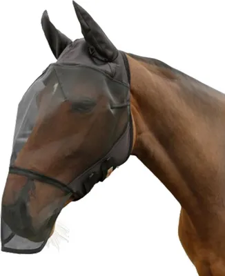 Productafbeelding van Covalliero hoofdstel met geïntegreerd vliegennet. Vliegennet voor pony's