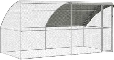 Obrázok produktu pre vidaXL Klietka pre sliepky, 2 ks, strieborná, 400 x 200 x 200 cm, oceľ a PE