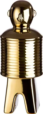 Imagen del producto de Figura decorativa, robot, cerámica, color dorado, paquete de 2 unidades, largo: 8.5 cm, ancho: 8.5 cm, alto: 22 cm. Código: 32068. Número de artículo: 4063387320686