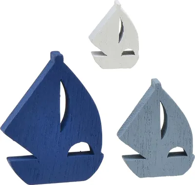 Produktbild von Maritime Holz-Dekoration Segelboot für Tisch und Sommerdeko, 24 Stück