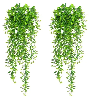 Image de Lierre artificiel, plantes grimpantes artificielles, plantes suspendues en plastique pour l'intérieur, à fixer au mur ou dans des paniers suspendus