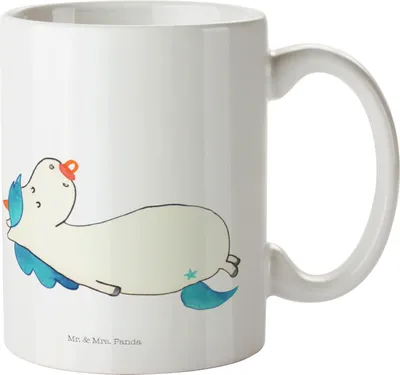 Produktbild von Mr. & Mrs. Panda Pott Einhorn Schnuller - Weiß - Geschenk, Kindertasse, Mutter, Trinklernbecher, Einhörner, Geburtstag, Baby, Mama, Geburt, Unicorn, Mehrwegbecher