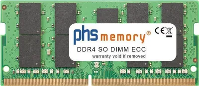 Image de PHS-memory 32GB de mémoire RAM compatible avec Lenovo ThinkPad P50 (20EN) (processeur Xeon) DDR4 SO DIMM ECC 2666MHz PC4-2666V-P (SP465880)