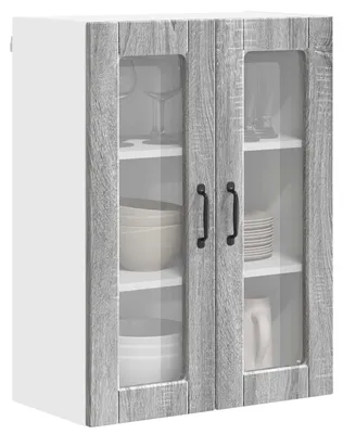 Produktbild von vidaXL Wandglas-Schrank PORTO Graues Sonoma 60 x 31 x 80 cm