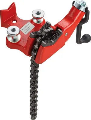 Immagine prodotto di Morsa da banco a catena con vite Capacità da 1/8 a 5 pollici, morsa da banco a catena per tubi per impieghi gravosi con manovella, ganascia rivestita in neoprene, materiale in ghisa Ideale per una varietà di tubi