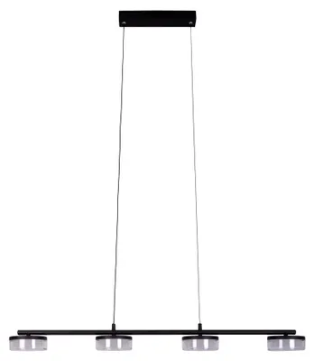 Image de Suspension LED, noir, intensité lumineuse variable, H 150 cm