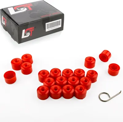 Produktbild von 20x Radschraubenkappen rot diebstahlschutz 17 mm für SEAT TOLEDO VW GOLF POLO