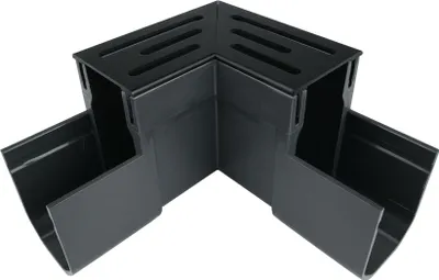 Immagine prodotto di Angolo per canali di drenaggio stretti nero 155 x 155 - Per pezzo