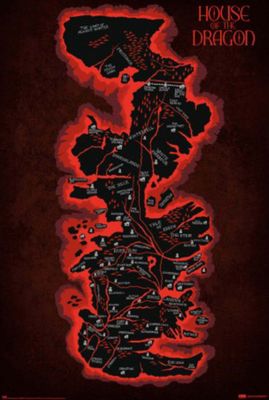 Poster House of the Dragon Map Westeros 61x91.5cm