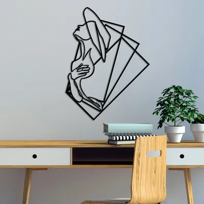 Produktbild von Wallity, Woman 1 - L, Dekoratives Wandaccessoire aus Metall, 100 % METALL, Schwarz, 70 x 52 cm