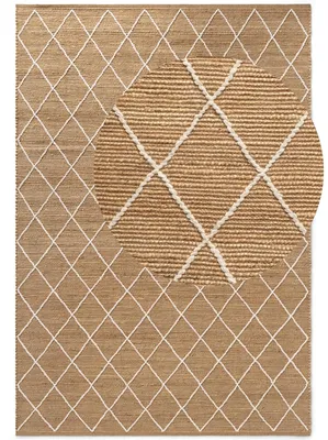 Productafbeelding van Hanse Home Kunu jute tapijt, natuurlijke kleur, goud-wit