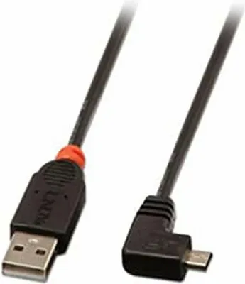 Produktbild von LINDY USB 2.0 Kabel Typ A/Micro-B 90° gewinkelt M/M 0.5m