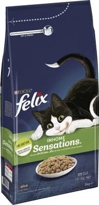 Produktbild von FELIX Inhome Sensations Katzenfutter trocken für Hauskatzen mit Huhn & Gemüse, 1x2kg (1x2kg)