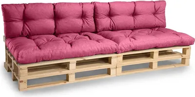 Image de Coussins de palette, Coussins de canapé de jardin, Coussin d'assise, N_PPI (2x Set Coussin d'assise 120x80 + Dossier 120x40, Rose)