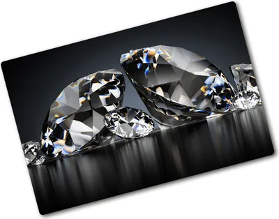 Produktbild von Tulup Glas Herdabdeckplatte - 80x52 cm - Glaskeramikkochfeld-Abdeckung Spritzschutz Glasabdeckplatte - Einteilig - Sonstige - Diamanten - Schwarz