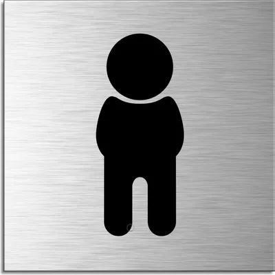 Produktbild von Schild - WC  Jungen | Türschild 120 x 120 mm Aluminium selbstklebend