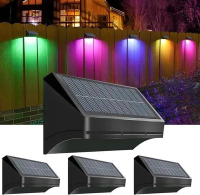Obrázok produktu pre Sada 4 ks vodotesných záhradných svietidiel, teplá biela/studená biela/RGB, solárne osvetlenie terasy