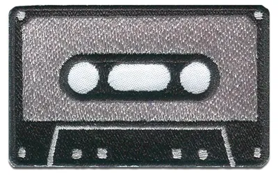 Obrázek produktu pro Kassette Mc Musikkassette Retro - nášivka, nažehlovačka, nažehlovačka, nášivka, nášivka, k nažehlení, velikost: 4,5 x 7,5 cm