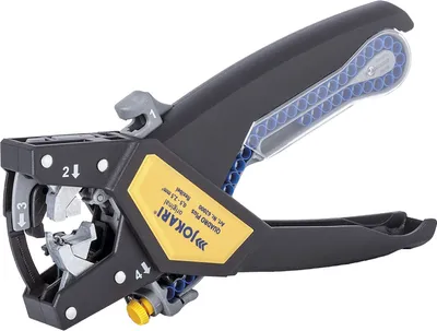 A close-up studio shot of an automatic wire stripper tool.