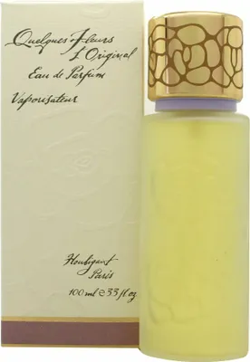A bottle of perfume and its packaging.