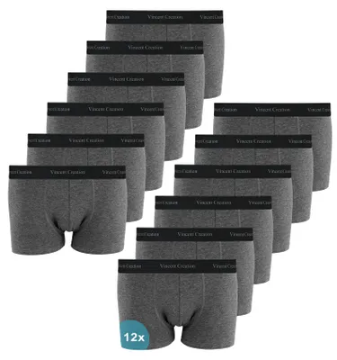 Produktbild von Vincent Creation® Boxershorts 12 Stück Retroshorts L anthrazit