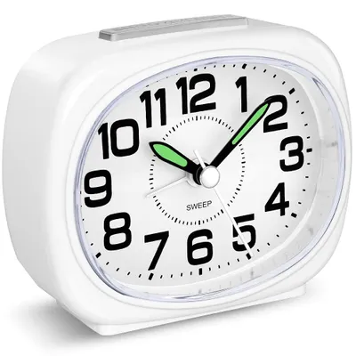 Analoge Alarmklocke mit Nachtlicht, Schlummerfunktion, leise, großes Display