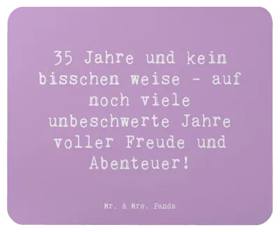 Produktbild von Mr. & Mrs. Panda Mauspad Spruch 35. Geburtstag - Lavendeltraum - Geschenk, mousematte, Mousepad, Happy Birthday, Alter, Mouse Pad, Geburtstagsgeschenk, Abenteuer, Feiern